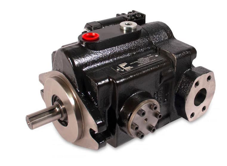 Typical industrial style piston pump commonly used in industrial hydraulic systems